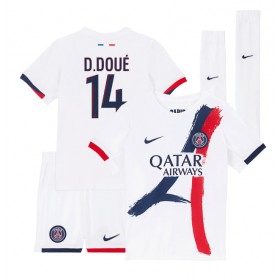 Dětské fotbalový komplet Paris Saint-Germain Desire Doue #14 Venkovní košile 2024-25 Krátkým Rukávem